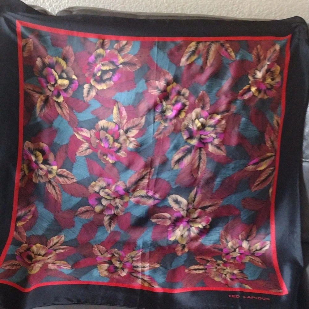 Ted Lapidus Floral Silk Scarf